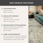 Moss Green Farmhouse 3x5 Large Entryway Rugs Indoor - Non Slip Washable Area Rug for Kitchen, Laundry Room, Low Pile Soft Carpet for Bedroom, Stain Resistant Vintage Indoor Decor