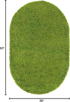 Unique Loom Solid Shag Collection Area Rug (3' 3" x 5' 3" Oval, Grass Green)