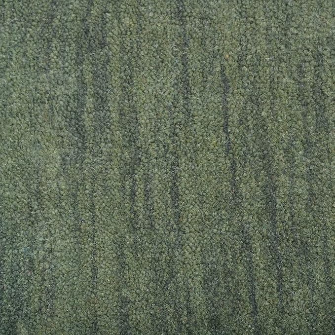 Hand Knotted Loom Wool ECO-Friendly Area Rugs - 6'x6', Square, Green Color, Solid Plain Design, High Pile Thick Handmade Anti Skid Area Rugs for Living Room, Bed Room (L00111)