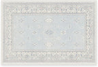 RUGGABLE Washable Vintage Area Rug – Verena Soft Blue 2x3, Stain-Resistant, Non-Slip – Small Machine Washable Rugs for Living Room, Bedroom, Hallway, Entryway & Bathroom–with Cushioned Pad