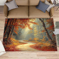 3x4 Autumn Forest Rugs for Entryway - Natural Landscape Kids Bedroom Rug, Forest Path Mudroom Rug Soft for Coffee Shop Living Room Under Table Game Room