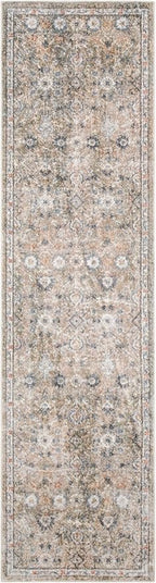 Nourison Home Astra Machine Washable Silver Taupe 2'2" x 8' Area Rug - Easy Clean, Non Shedding, Bed Room, Living Room, Dining Room, Kitchen (8' Runner)