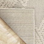 Antep Rugs Palafito 2x4 Geometric Shag Diamond High-Low Pile Textured Indoor Area Rug (Beige, 2' x 4')
