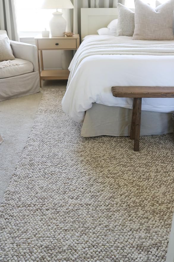 SAFAVIEH Area Rug 3x5 - Natura Collection - Beige, Handmade Wool Blend, Textured Design, Ideal for Living Room, Bedroom, Dining Space (NAT620B)