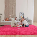 8x10 Area Rugs for Living Room, Fluffy Large Rugs for Bedroom, Soft Shag Fuzzy Non-Slip Carpet for Kids Boys and Girls Nursery Room Dorm Indoor Home Decor (Hot Pink, 8ft x 10ft)