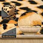 Amearea Soft Leopard Rugs for Bedroom Living Room, 6x9 Modern Cheetah Print Thickened Memory Foam Rug, Fluffy Indoor Washable Animal Rugs Carpet for Kids Boys Girls Dorm Nursery Room Decor, Khaki