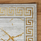 GLORY RUGS Area Rugs Marble 2x7 Cream Gold Carpet Modern Abstract Rug Living Room Dining Bedroom Rug