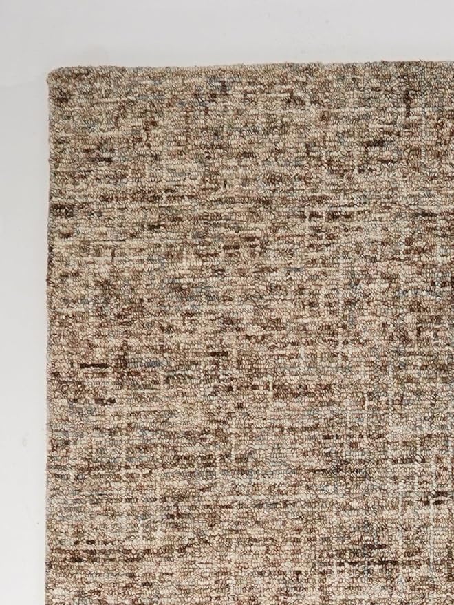 Rugsotic Carpets Hand Tufted Wool ECO-Friendly Area Rugs - 3'x5', Rectangle Shape, Beige & Brown, Solid Plain Design, High Pile Thick Handmade Area Rugs for Living Room, Bed Room (KWC111)