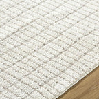 Livabliss x Our PNW Home Cascade Minimalist Striped Area Rug, 10' x 14', Ivory/Light Brown