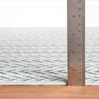 Dash & Albert Lowell Blue Machine Washable Rug, 4 X 6 Feet, Blue Graphic Pattern - Premium Luxury Hotel Quality Soft Breathable Hypoallergenic Machine Washable Easy Care All Season Comfortable