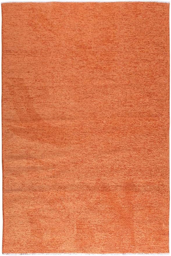 Alfa Rich 7x10 Burnt Orange Washable Area Rugs for Living Room Bedroom Kitchen Cotton Solid Rug