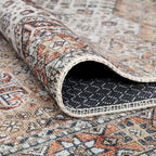 Bloom Rugs Washable Non-Slip 3' x 5' Rug - Sand/Orange/Purple Traditional Medallion Area Rug for Living Room, Bedroom, Dining Room, and Kitchen - Exact Size: 3' x 5'