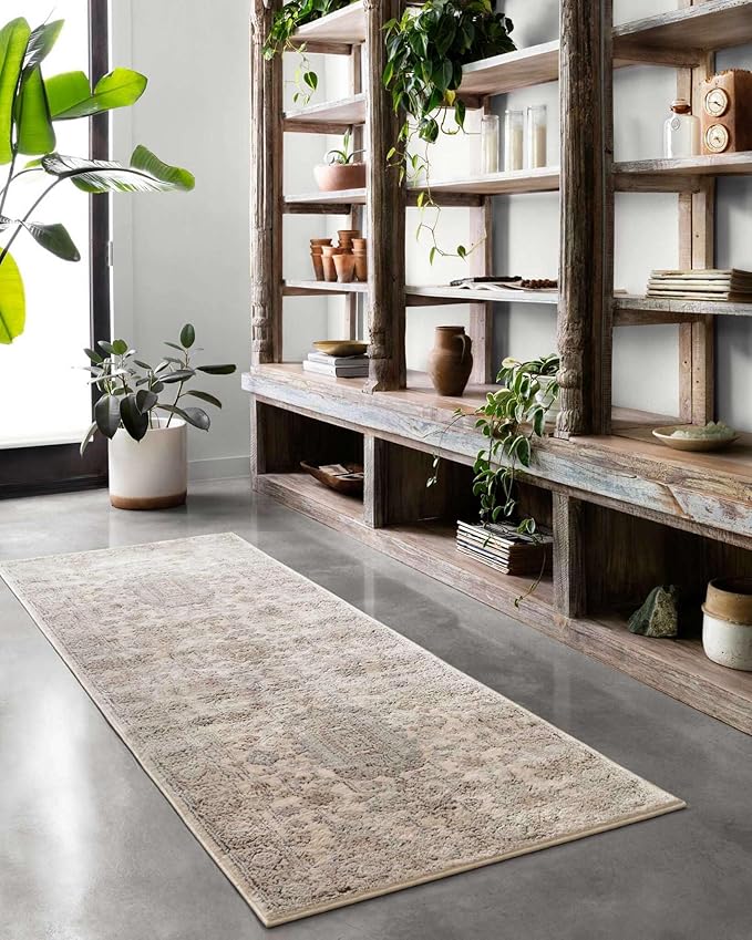 Loloi Teagan Collection TEA-03 Ivory/Sand 3'-4" x 5'-7" Accent Rug, Large, Soft Neutral Rug, High-Traffic for Living Room, Bedroom, Home Office, Dining Area