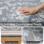 SOULFUL Medium Pile 2x3 Entryway Rug - Soft Underfoot Small Area Rug - Greige Boho Floral - Washable Non-Slip - Perfect for Hallway Kitchen Bedroom Bathroom Indoor Entrance