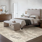 Washable Rug 3x5 Area Rug for Living Room Bedroom, Modern Abstract Throw Rug Indoor Floor Carpets Low Pile No Shed Non-Slip with Rubber Backing Dining Room Kitchen Office (Light Brown, 3'x5')