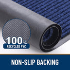 OLANLY Front Door Mat Indoor Outdoor Entrance, Waterproof Heavy Duty Doormat, Fade Resistant, Low Profile, Easy Clean Patio Porch Welcome Floor Mats for Entry, 71x34, Blue