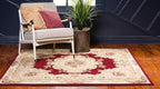 Rugs.com Chateau Collection Rug – 6 Ft Square Light Blue Medium Rug Perfect for Living Rooms, Kitchens, Entryways
