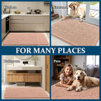 OLANLY Dog Door Mat for Muddy Paws 30x17, Absorbs Moisture and Dirt, Absorbent Non-Slip Washable Doormat, Quick Dry Chenille Mud Mat for Dogs, Entry Indoor Entryway Carpet for Inside Floor, Peach