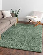 Unique Loom Davos Shag Collection Area Rug - Solid (10' x 14' 1" Rectangle, Sage)
