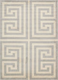 Unique Loom Athens Collection Classic Geometric Modern Border Design Area Rug (10' 0 x 13' 0 Rectangular, Gray/ Beige)