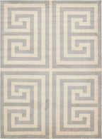 Unique Loom Athens Collection Classic Geometric Modern Border Design Area Rug (10' 0 x 13' 0 Rectangular, Gray/ Beige)