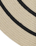 DEXI Round Jute Rug Natural Fiber 5x5, Braided Woven Area Rugs No Shed, Soft Neutral Rustic Carpet Mat for Indoor Outdoor Patio Dining Living Room Bedroom Farmhouse, 5ft, Ivory/Black