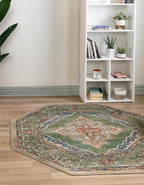 Unique Loom Isabella Collection Area Rug - Rossellini (5' 1" Octagon, Green/ Blue)