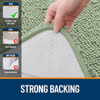 OLANLY Bathroom Rugs 30x18, Extra Soft Absorbent Chenille Bath Rugs, Rubber Backing Quick Dry, Machine Washable Bath Mats for Bathroom Floor, Tub and Shower, Home Decor Accessories, Sage Green