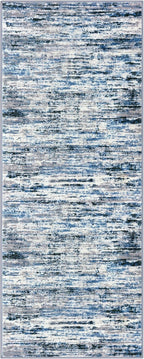 Modern Abstract Runner Rug 2x5, Grey Blue White Washable Entryway Kitchen Runner Non-Slip Soft Hallway Rug Runner Thin Print Faux Wool Carpet for Bedroom Laundry Room Indoor