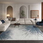 Lahome Modern Machine Washable 6 x 9 Area Rug, Non-Slip Ultra-Thin Big Rugs for Living Room Throw Soft Large Carpet for Bedroom, Abstract Print Indoor Carpet for Dining Room Office (Blue/Gray, 6'x9')