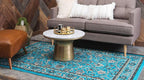 Unique Loom Sialk Hill Collection Area Rug - Washington (9' x 12' Rectangle Turquoise/Black)