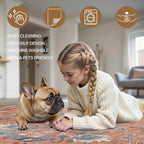 Bavni Washable Rug-6x9 Area Rugs for Bedroom Non-Slip, Ultra Thin Low Pile Living Room Rug, Modern Printed Decorative Rug for Dinning Room Office, Terracotta/Blue