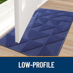 OLANLY Door Mats Indoor, Non-Slip, Absorbent, Dirt Resist, Entrance Washable Mat, Low-Profile Inside Entry Doormat for Entryway (30x17 inches, Navy)