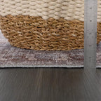 Bloom Rugs Washable 8' x 10' Rug - Brown/Dark Gray Traditional Area Rug for Living Room, Bedroom, Dining Room, and Kitchen - Exact Size: 8' x 10'