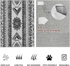 Area Rugs Moroccan for Living Room 5x6, Washable Non-Slip Boho Rug, Neutral Farmhouse Soft Carpet for Bedroom, Kitchen, Dining Room, Entryway, Geometric Print Tribal Carpets, Black and White