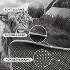 Highland Cattle Rugs for Bedroom - 5x8 Area Rug - Black White Highland Cattle Rugs for Living Room, 3D Natural Landscape Rug, Non-Slip Washable Home Decor Carpet