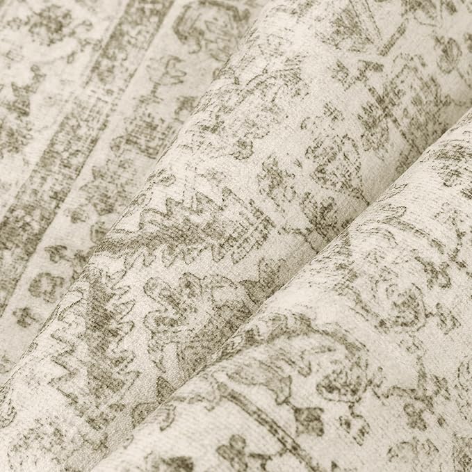 Taupe 6x9 Area Rug Vintage Washable Living Room Carpet Non Slip Bedroom Indoor Office Low Pile Large Traditional Distressed Retro Accent Rug for Dining Room Bathroom Kitchen