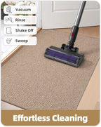 Color&Geometry Large Front Door Mat Indoor Entrance, 36"X56" Indoor Mats for Entryway Non Slip Rubber Backed, Dirt Trapper Double Door Mat Washable, Dark Khaki (Rolled-up NO Creases)