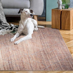 GLN Rugs Contemporary Collection - Machine Washable Area Rug, Contemporary Washable, Non Slip, Low Pile Chenille Rug, Living Room, Bedroom, Kitchen Rug (3' x 5' Terra/Brown)