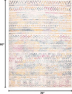 Rugshop Geometric Boho Area Rug – Multi Tribal Pattern, Perfect for Living Room, Bedroom, Office, 3x5
