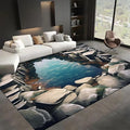 Visual Illusion Canyon Living Room Rug, 5x8ft, 3D Visual Effect Stream Indoor Throw Mat, Stone Crack Ultra Soft Home Decor Carpet, Thin Low Pile Machine Washable Rugs for Entrance