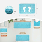 Toilet Rug 22x24 Teal Non Slip Fluffy Toilet Floor Mat U Shaped Washable Bathroom Contour Rug for Toilet Absorbent Thick Toilet Carpet