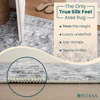 Istana 4x6 Area Rug - Grey Rugs for Living Room 4x6 - Foldable Rugs for Bedroom - Stain Resistant Washable Rug - Eco-Friendly Boho Area Rugs - Easy to Clean Living Room Rug 4 x 6