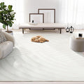 Abani Zen 4' x 6' Cream Rug – Neutral Modern Linear Pattern, Medium Soft Area Rug for Living Room & Bedroom, Durable & Easy to Clean