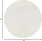 Antep Rugs Palafito 5x5 Geometric Shag Diamond High-Low Pile Textured Indoor Area Rug (White, 5'3" Round)