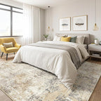 12x18 Rug Living Room: Washable Extra Large Abstract Modern Soft Area Rug Stain Resistant Indoor Floor Non-Slip Accent Carpet for Bedroom Nursery Playroom Office Dining Room Home House- Gray Gold