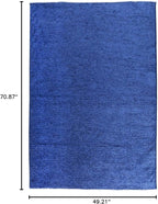 Alfa Rich 4x6 Dark Blue Washable Area Rugs for Living Room Bedroom Kitchen Cotton Decor Solid Rug