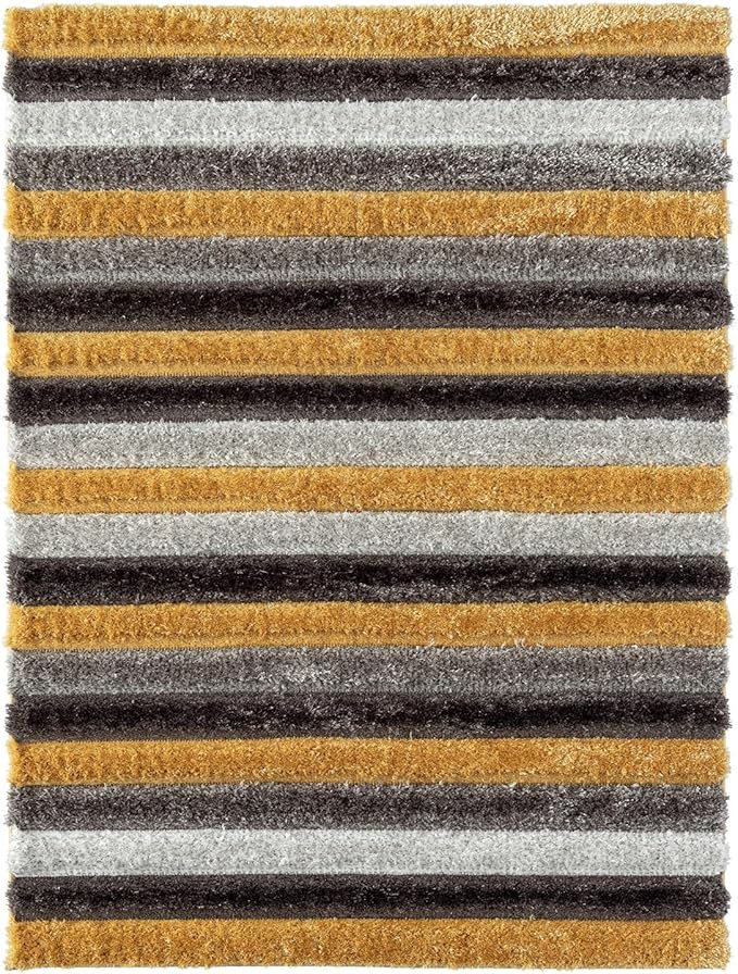 LUXE WEAVERS Lantanas Collection 7119 Yellow 8x10 Modern Geometric Area Rug