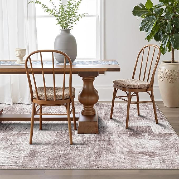 LUMI 8x10 Washable Low-Pile Area Rug for Living Room, Ultra Soft Modern Abstract Rugs Non Slip with Rubber Backing, High Traffic, Stain Resistant Carpets, Ideal for Bedroom, Dining Room, Indoor