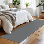 Braided Runner Rug 2x8 Ft Washable Runners for Hallways Non Slip Rubber Backed Kitchen Runners Cotton Entryway Runner Indoor, Woven Floor Carpet for Hall Kitchen Bedroom, Dark Grey/Grey